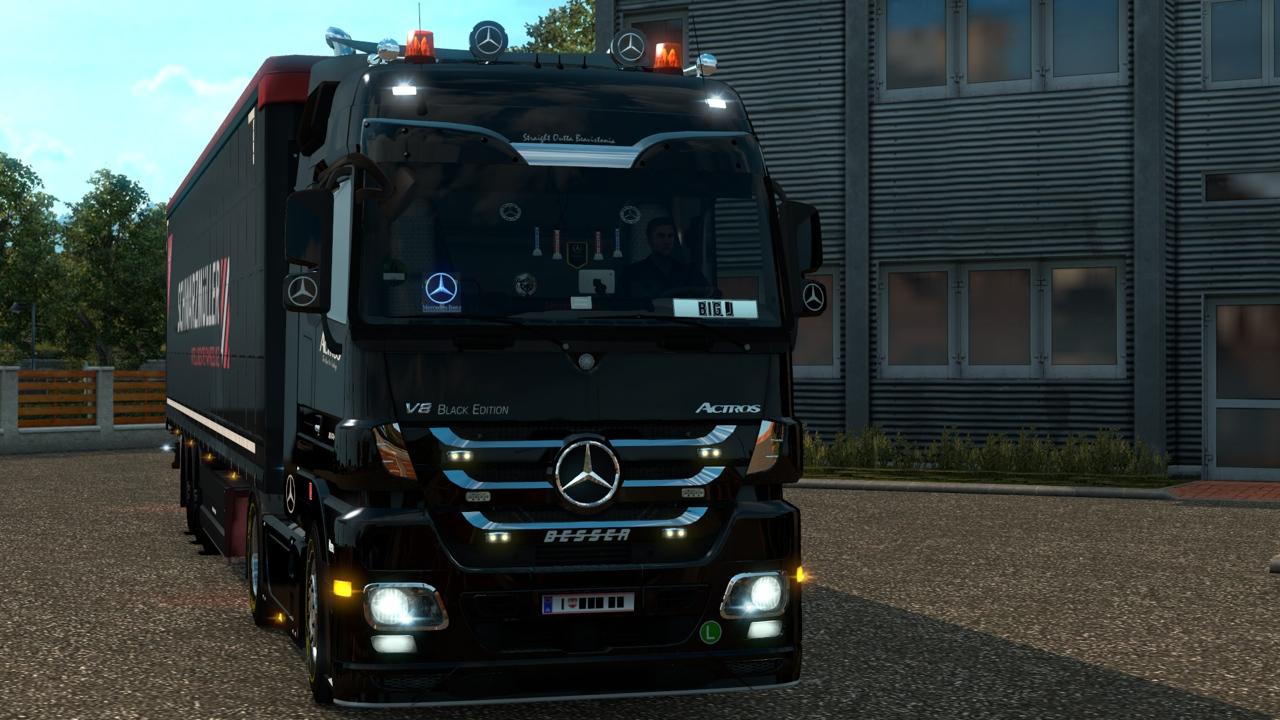 MERCEDESBENZ ACTROS MP3 BLACK EDITION SKIN V1.0 FOR ETS2