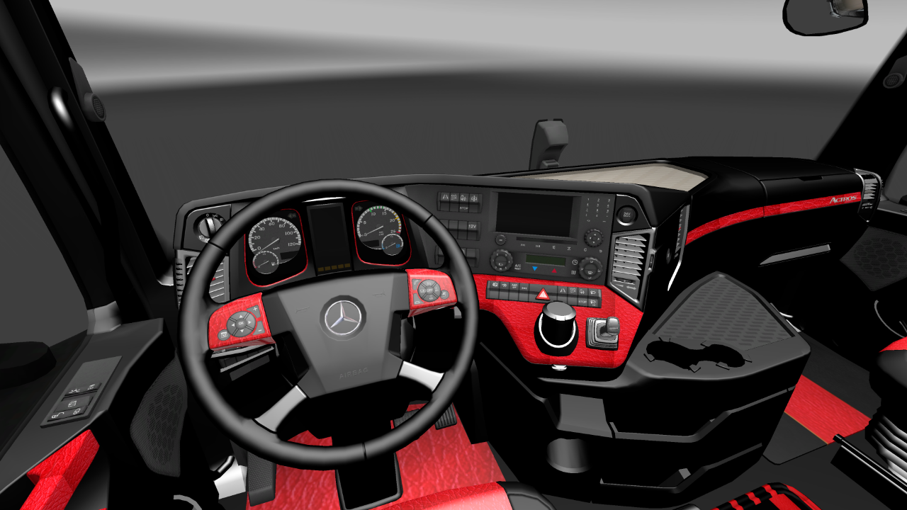 Mercedes MP4 Red Black Interior Mod ETS2 Euro Truck