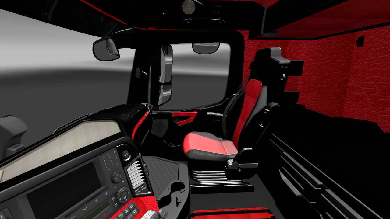 Mercedes MP4 Red Black Interior Mod ETS2 Euro Truck