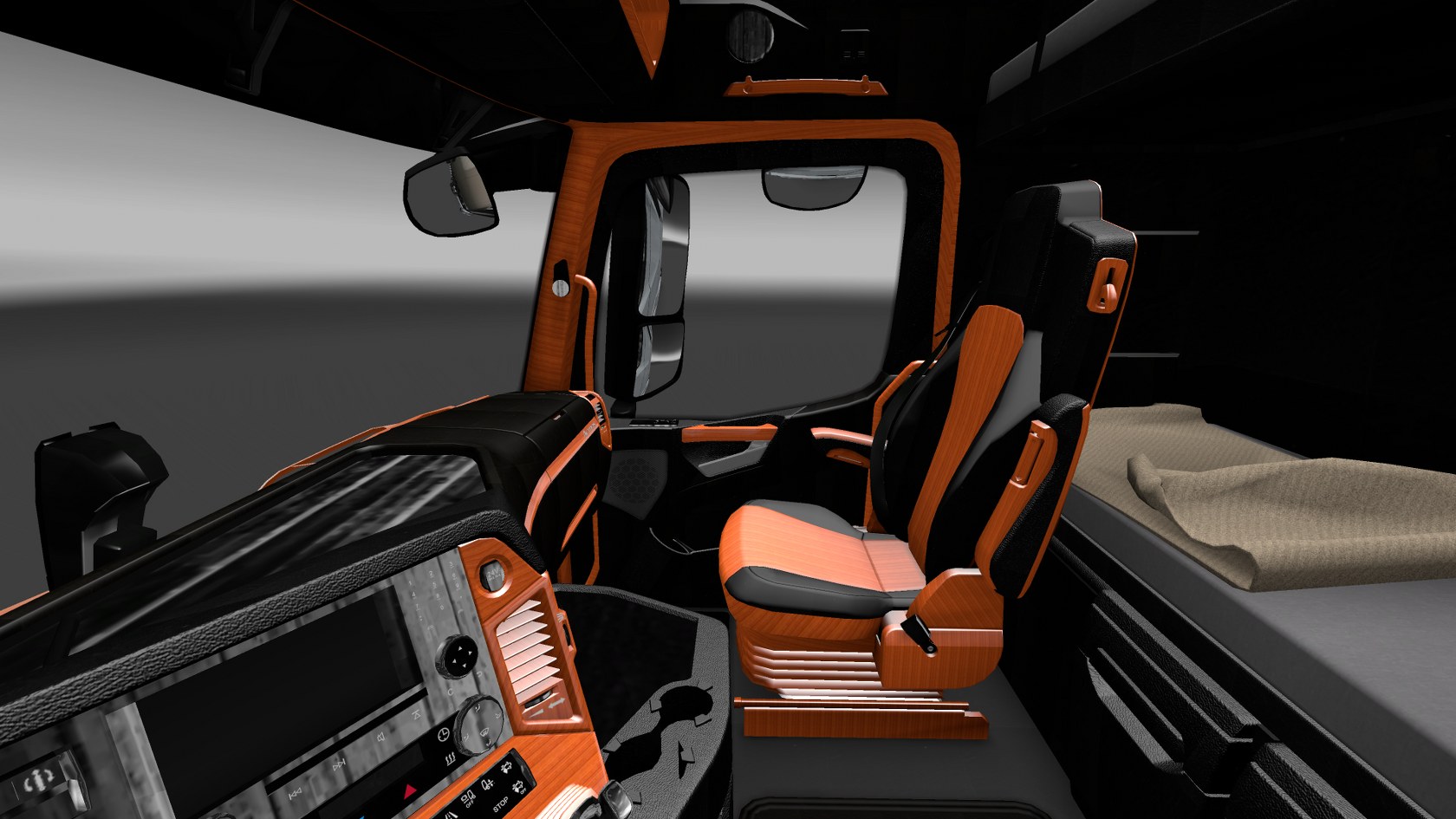 Mercedes Benz MP4 Orange Wood Interior Mod ETS2 Euro